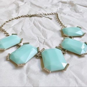 Banana Republic Aqua and Silver Statement Necklace